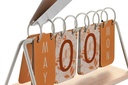 Calendrier métal mdf 27x11x14 orange