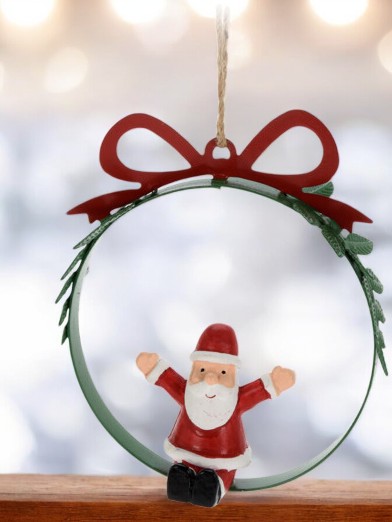 Anneau avec figurine de noël à suspendre 11 cm modèle 1
