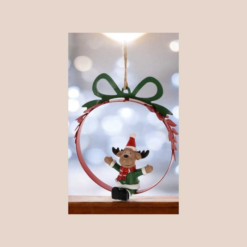 Anneau avec figurine de noël à suspendre 11 cm modèle 2