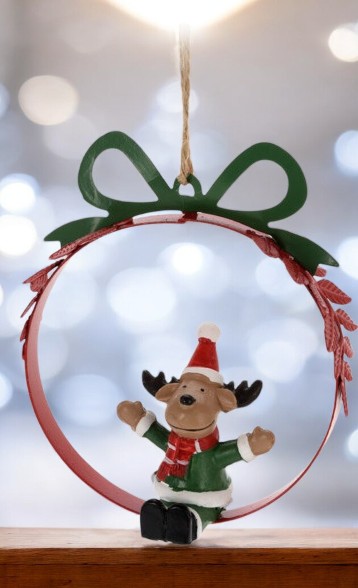 Anneau avec figurine de noël à suspendre 11 cm modèle 2