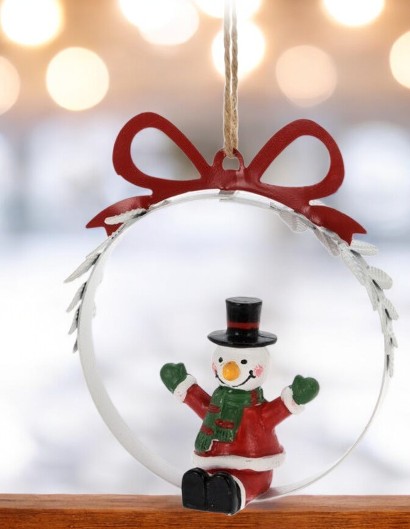 Anneau avec figurine de noël à suspendre 11 cm modèle 3