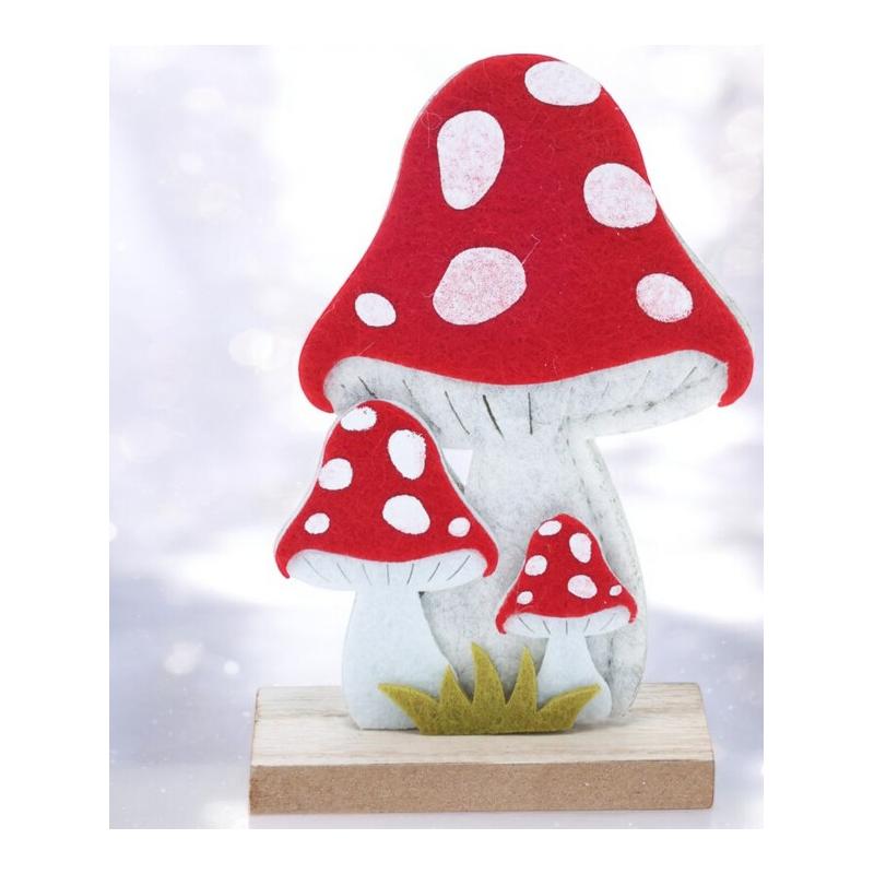 Champignon en feutrine 13x4x14 cm modèle pointus