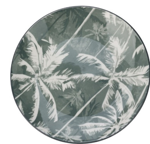 Assiette porcelaine 19 cm palm vert