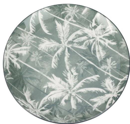 Assiette porcelaine 26.5 cm palm vert