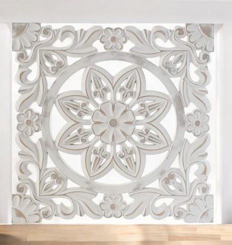 Décoration murale carré fleurs 