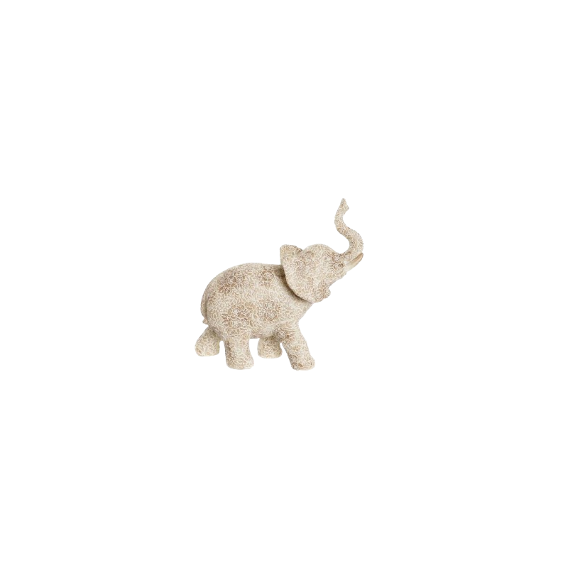 Figure résine 25x11,8x25 éléphant beige