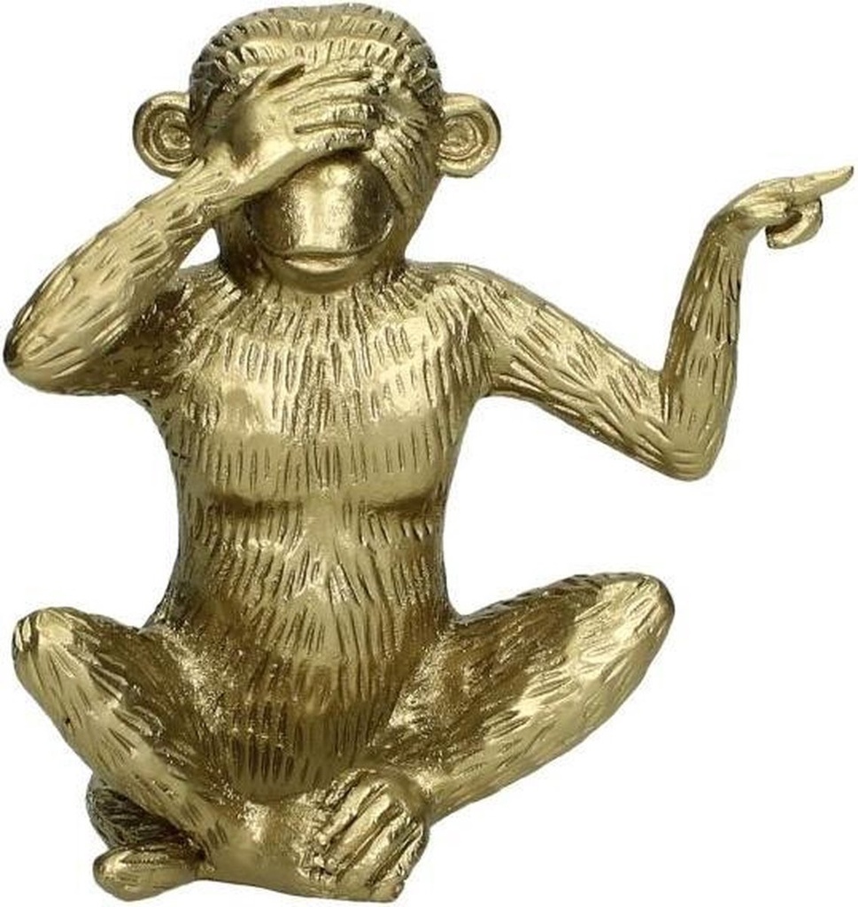 Figurine singe aveugle en resine 14x10x14 cm
