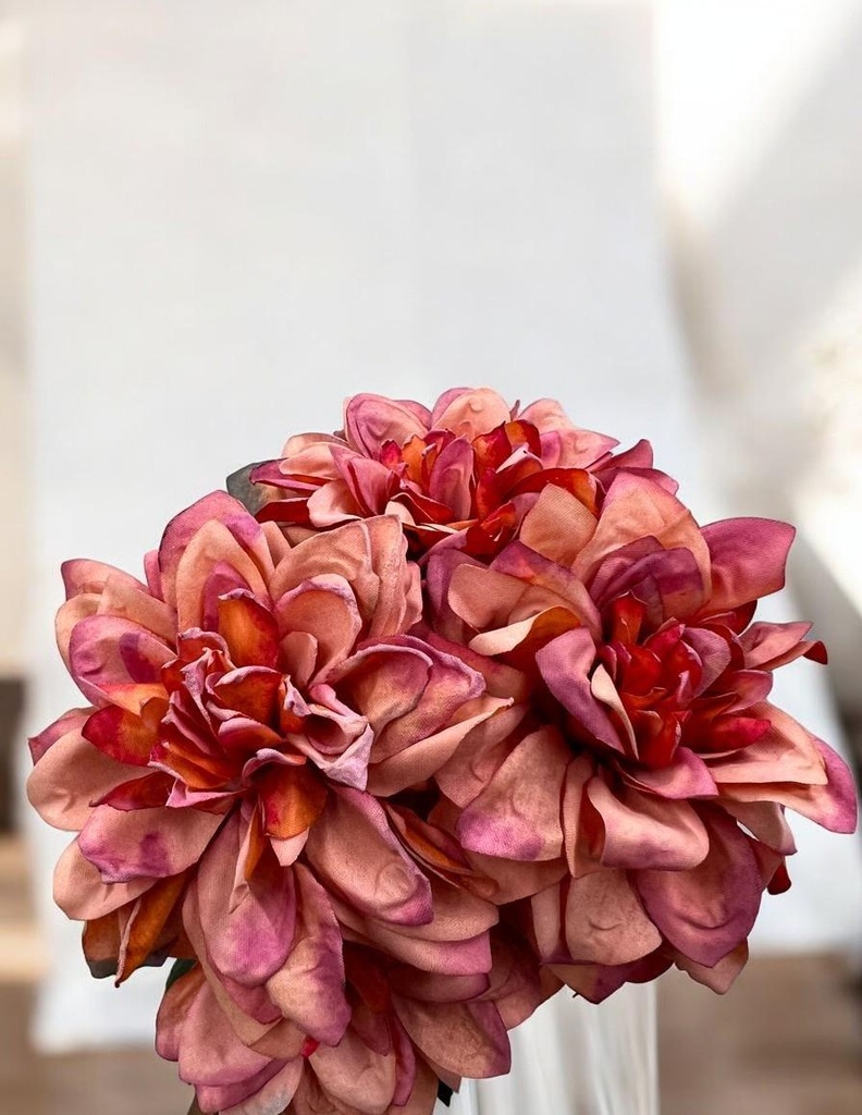 Bouquet dhalia orange/rose