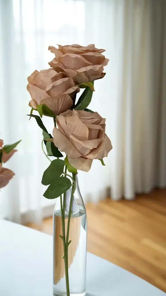 Tiges de 3 roses marrons