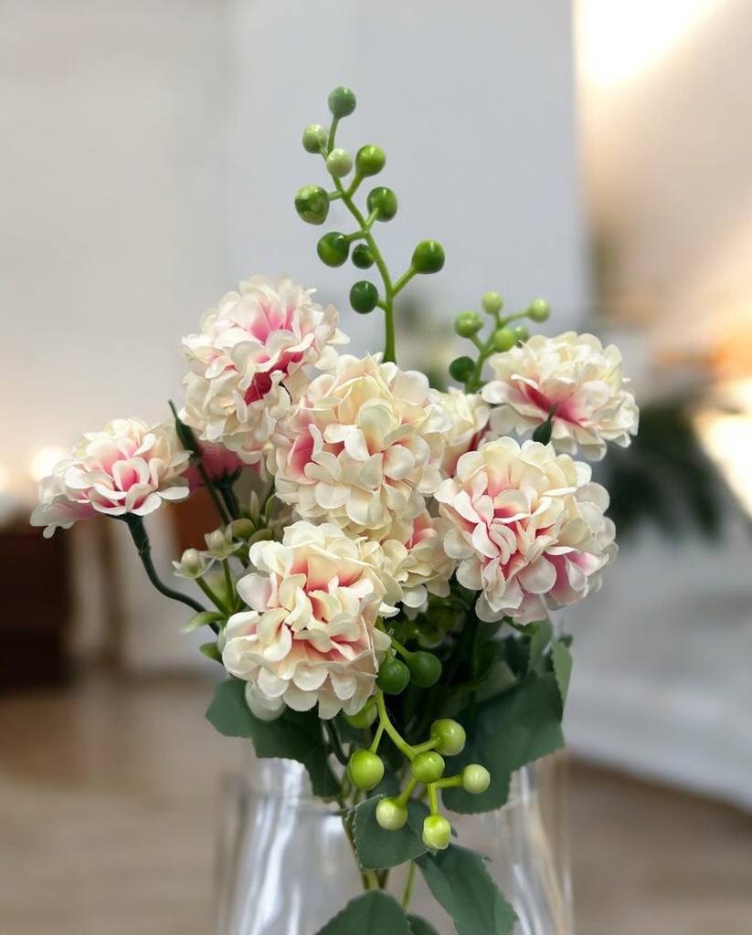 Bouquet d'horesiasr blanc/fushia