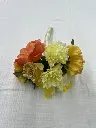 Bouquet roses oeillets pivoines jaune orange
