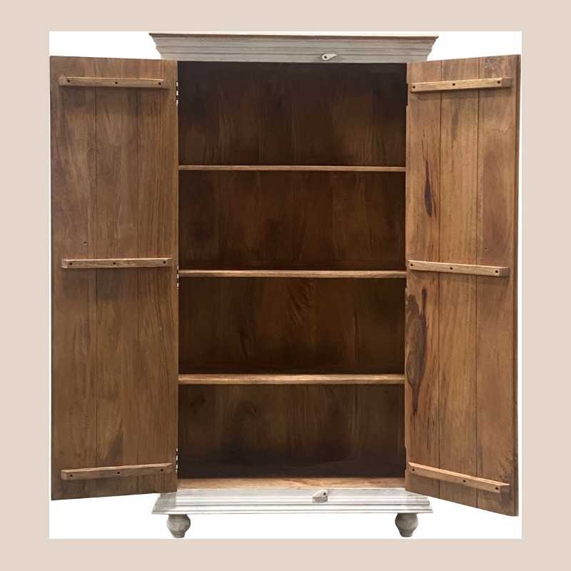 Armoire "nyaru" blanc lavé 