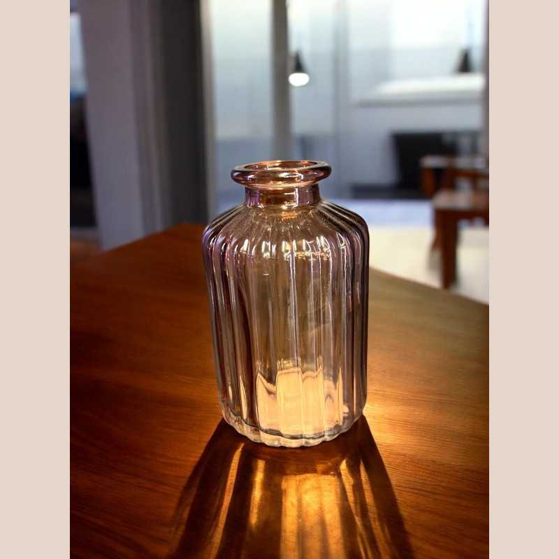 Vase 6x6x10cm à bande teracotta