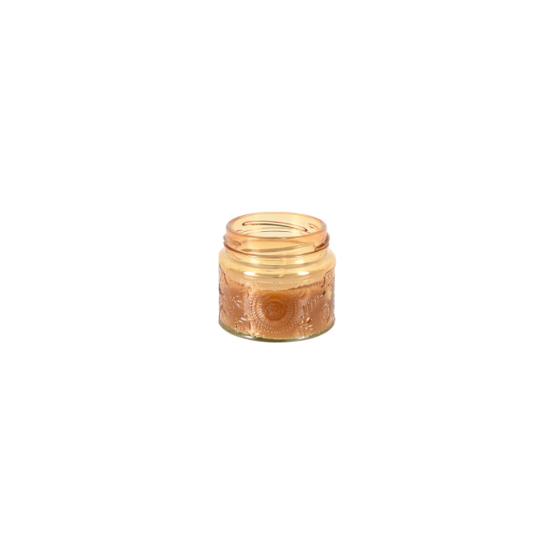Bougie en verre 70x65mm jaune