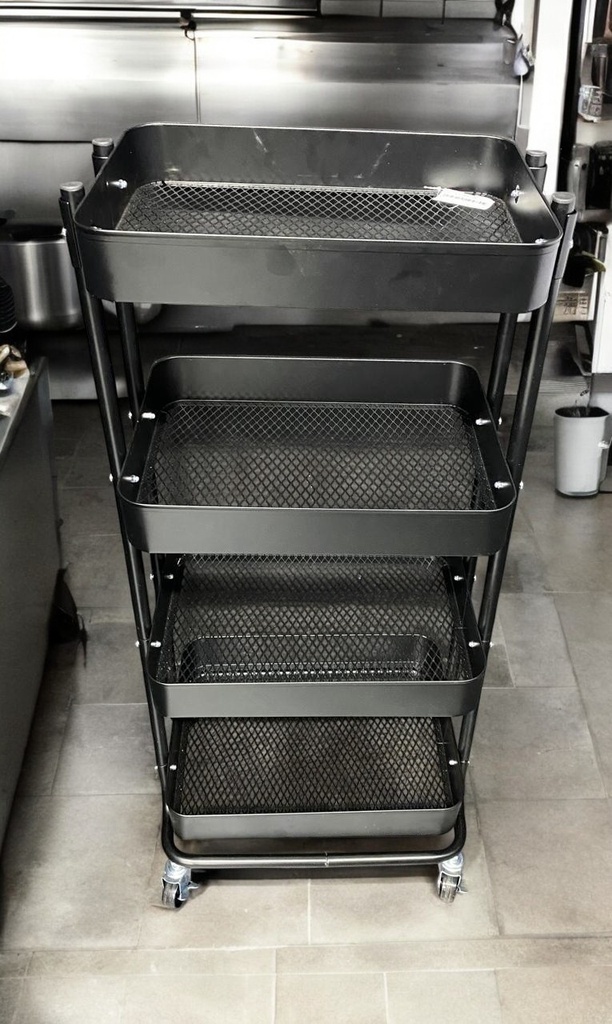Chariot de rangement metal noir