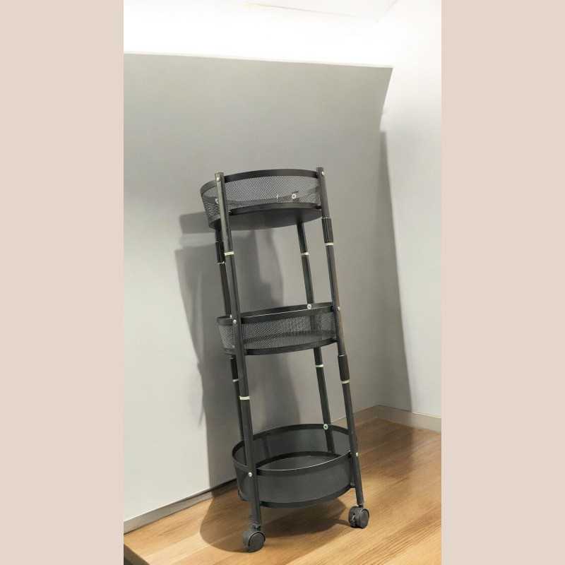 Rangement  rond 3 etages roulettes