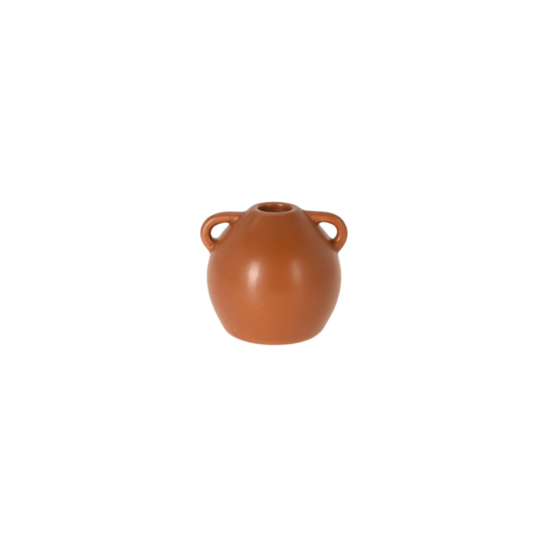 Bougeoir céramique 7,8cm marron