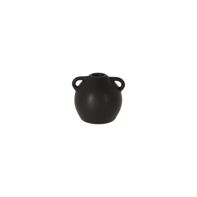 Bougeoir céramique 7,8cm noir