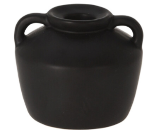 Bougeoir céramique 7,8cm - noir
