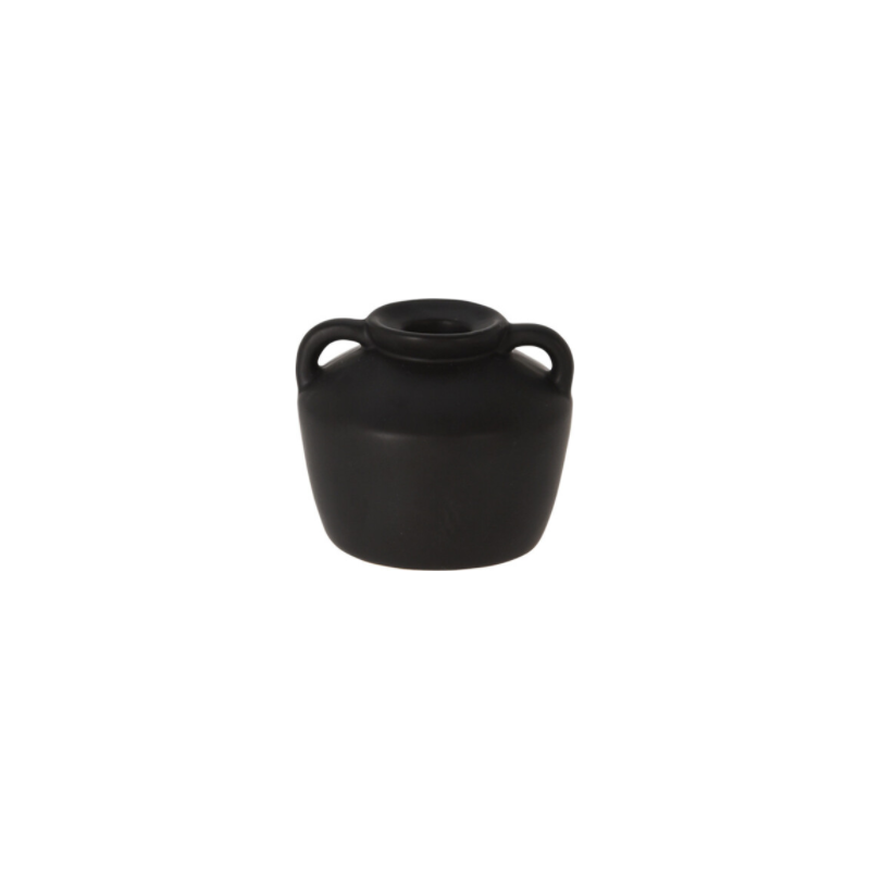 Bougeoir céramique 7,8cm - noir