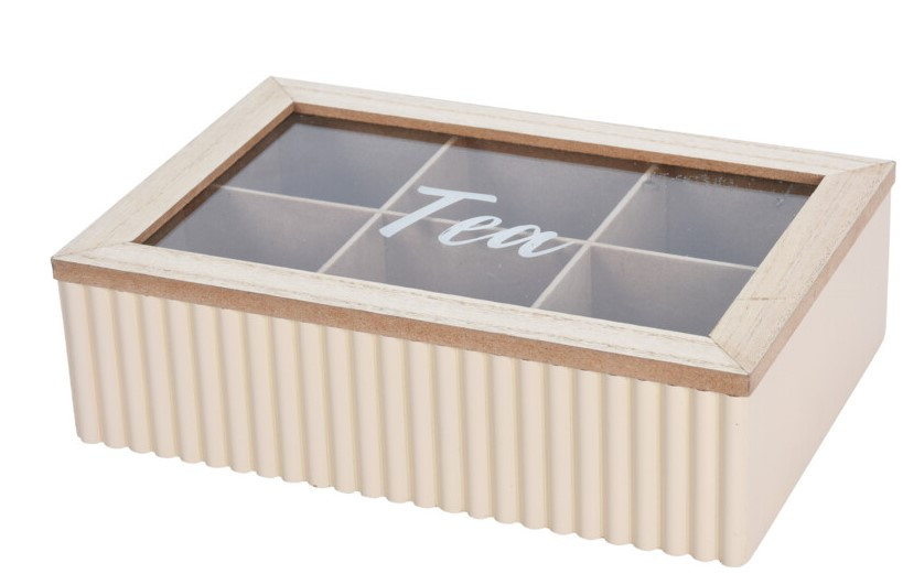 Boite à thé en bois naturel