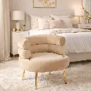 Fauteuil "Ais" velours biscuit