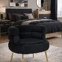 Fauteuil "Ais" velours noir