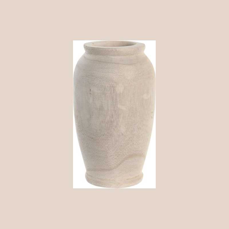 Vase paulownia 13x13x23 naturel marron