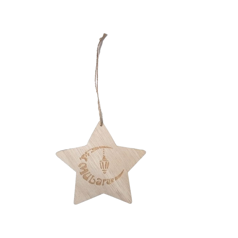 Pendant bois etoile