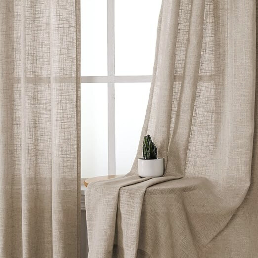 Rideaux 70x240 taupe lin linaris