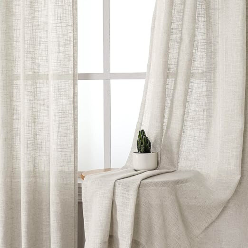 Rideaux 70x240 blanc lin linaris