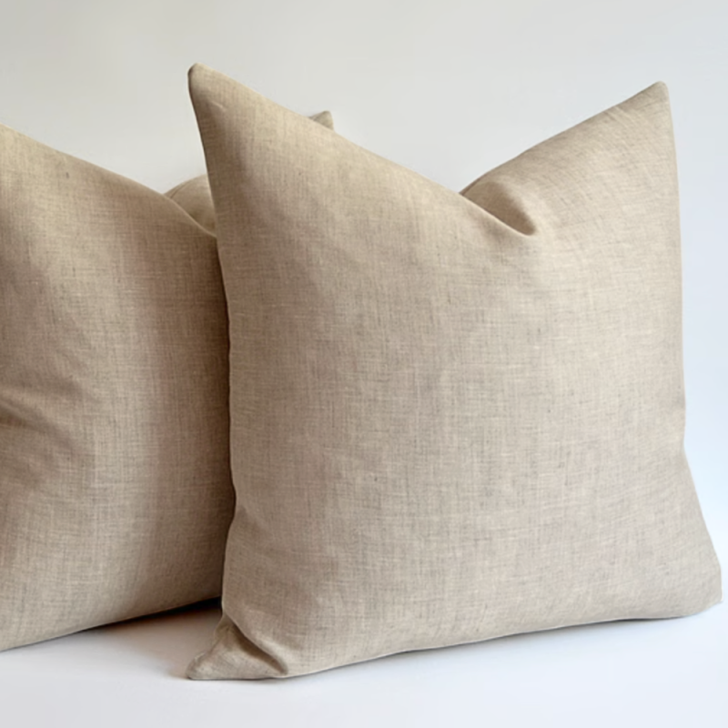 Taie de coussin 65x65 taupe lin linaris