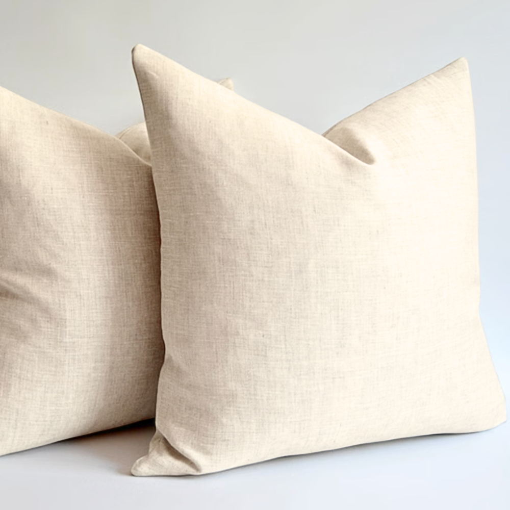 Taie de coussin 65x65 ivoire lin linaris