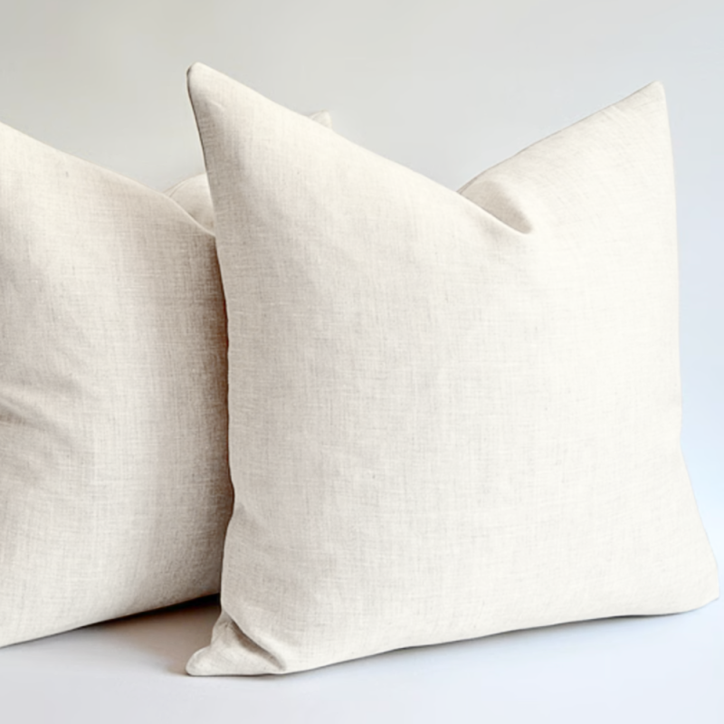 Taie de coussin 65x65 blanc lin linaris