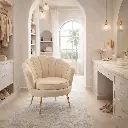 Fauteuil velours "louna" biscuit