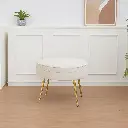 Pouf rond louna beige pied doré