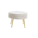 Pouf rond louna beige pied doré