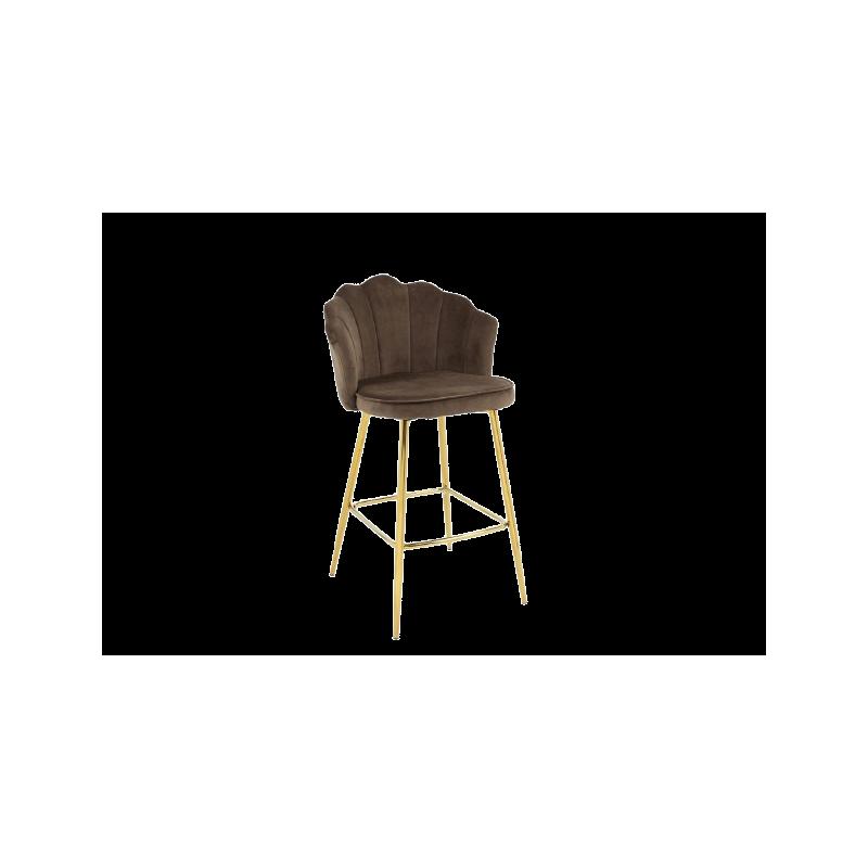 Chaise de bar chocolat - louna - 55x53x99 cm