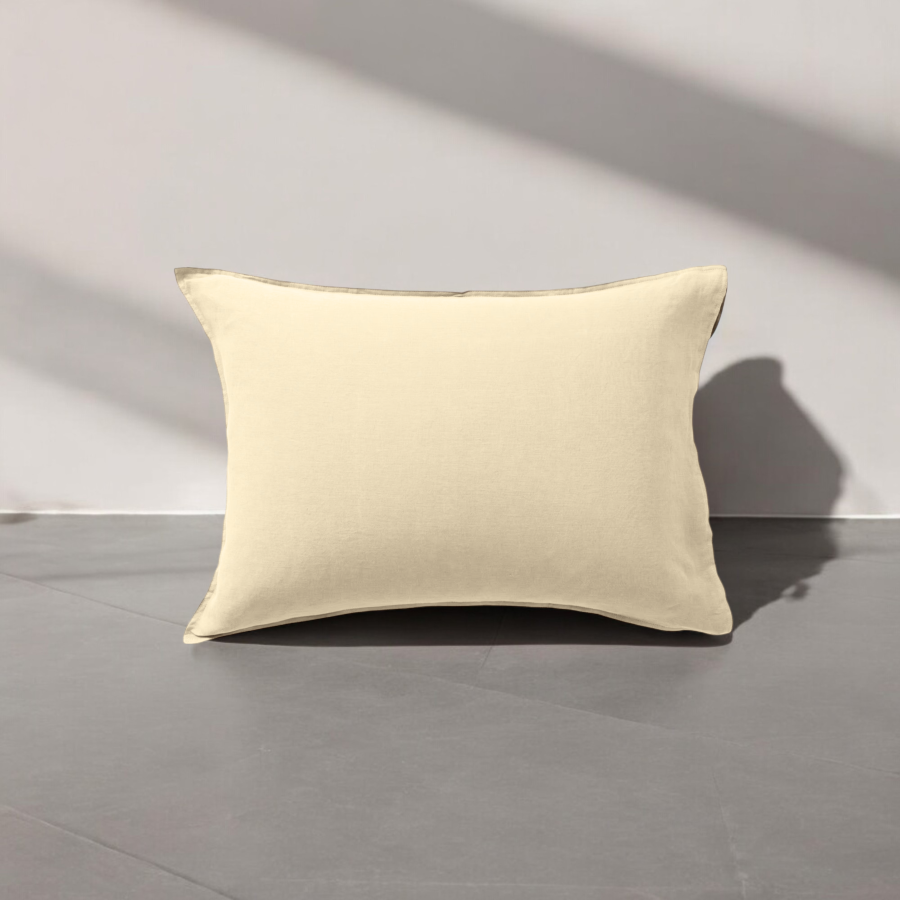 Taie de coussin 60x40 ivoire lin linaris