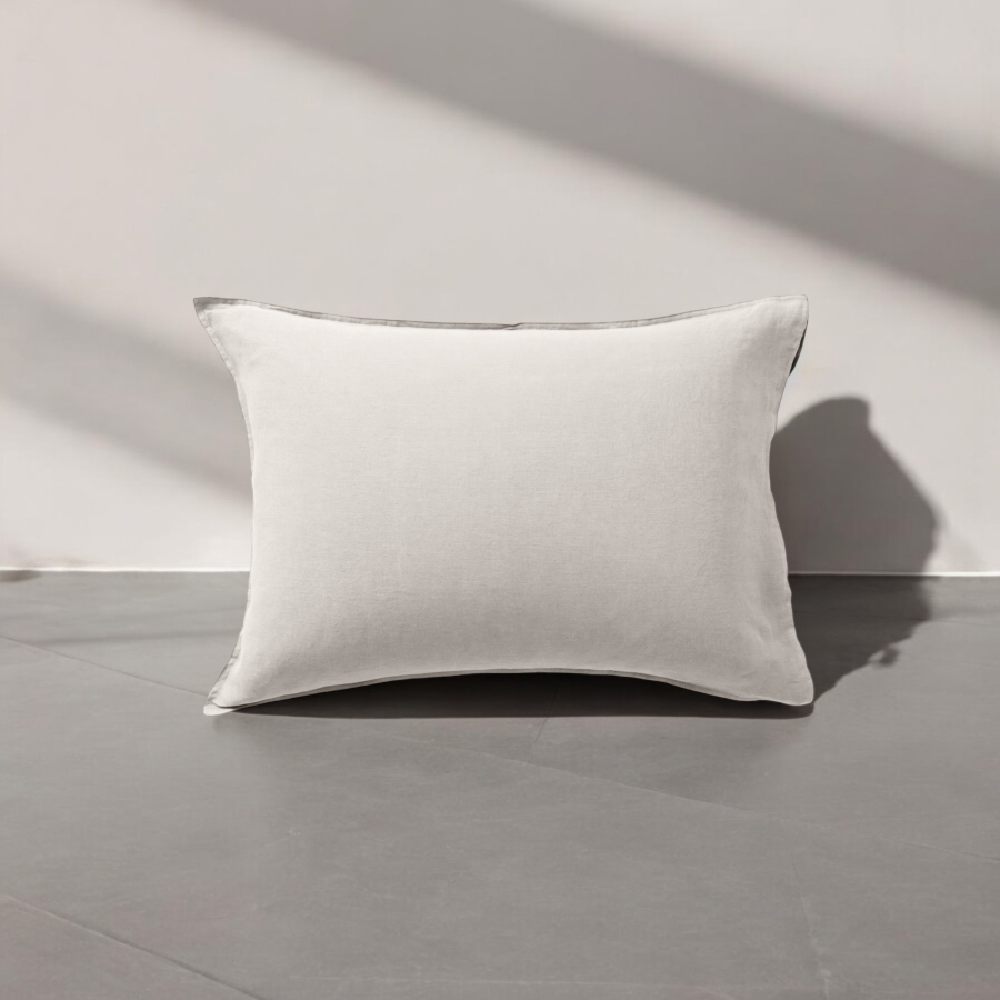 Taie de coussin 60x40 blanc lin linaris