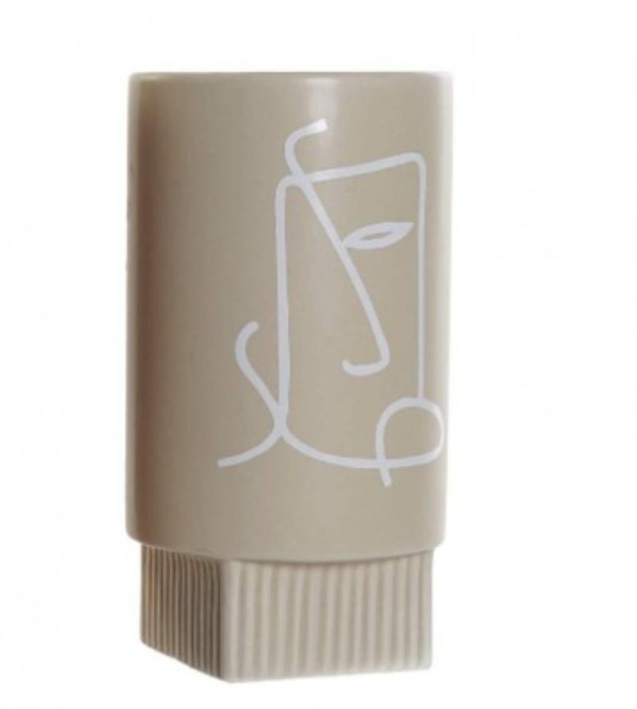 Vase céramique 12x12x22 face-blanc