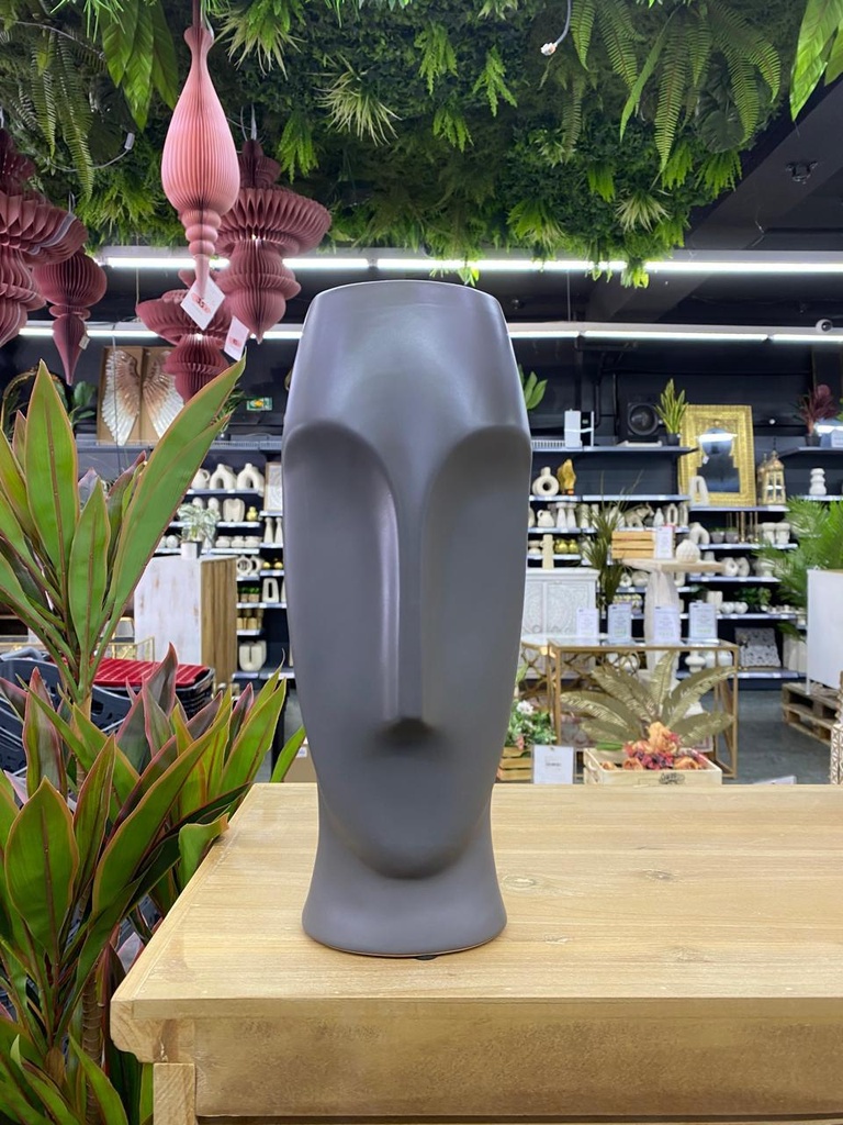 Vase céramique 14x12x34 - gris
