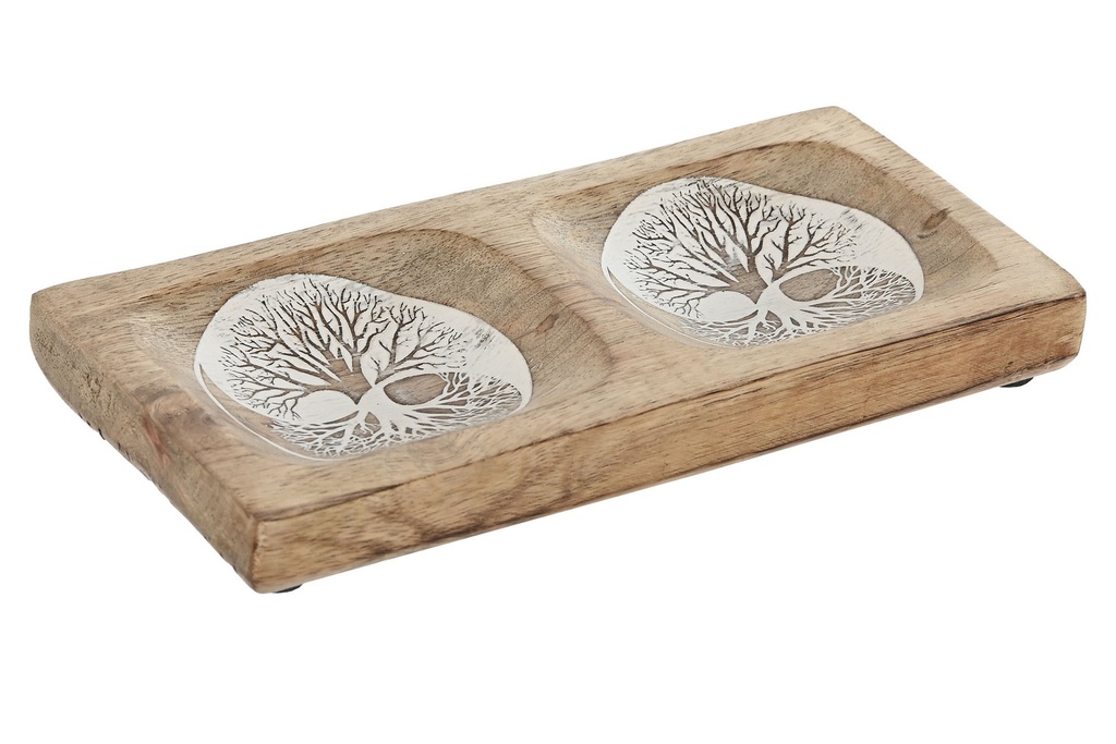 Vide-poche mangue 20x10x2,5 arbre blanc