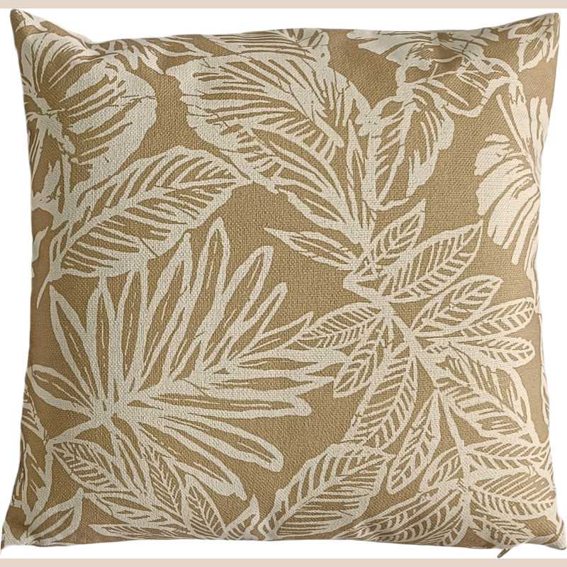 Coussin feuilles de palmier 45x45cm