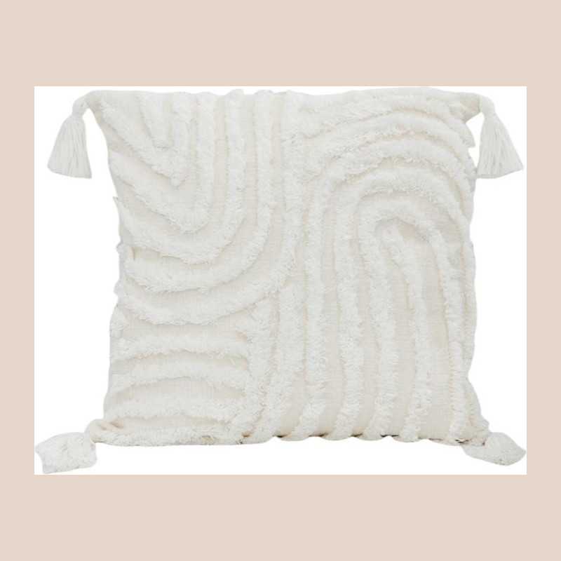 Coussin geometric grace blanc 45x45cm
