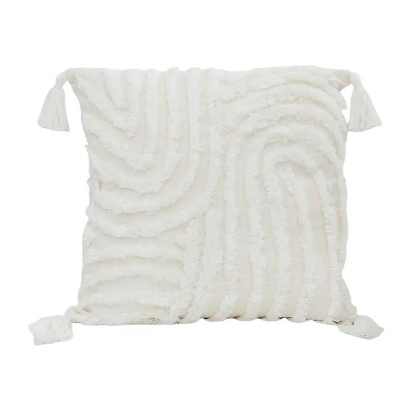 Coussin geometric grace blanc 45x45cm