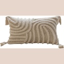 Coussin cozy géometrie  kaki 30x50cm