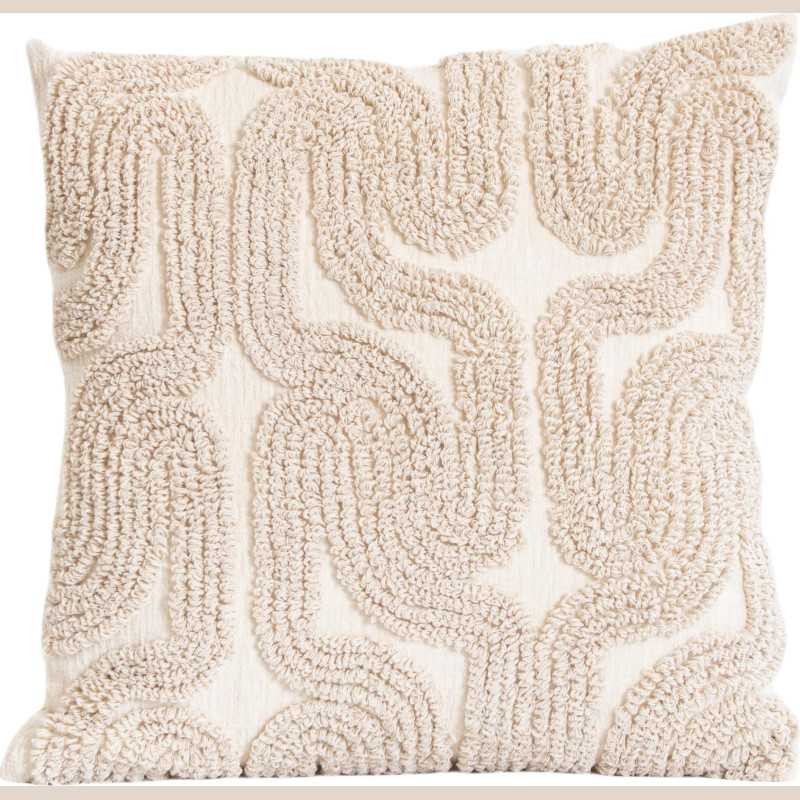 Coussin cozy contours beige 45x45cm