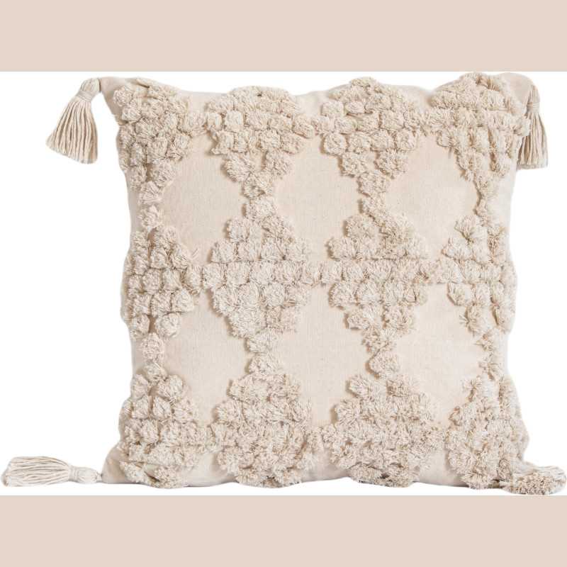 Coussin refined textures beige 45x45cm