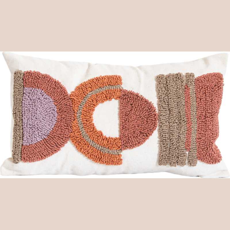 Coussin vibes beige/rouille 30x50cm